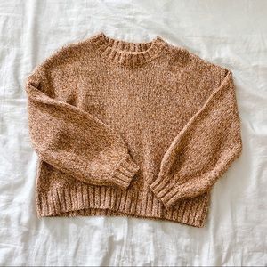 CROPPED CREW NECK SWEATER